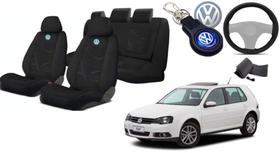 "Estilo e Conforto: Capas de Tecido para Golf 2000-2006 + Volante e Chaveiro VW"