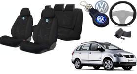 Estilo Volkswagen: Capas de Tecido para Bancos Spacefox 2006-2018 + Volante e Chaveiro VW
