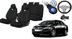 Estilo Volkswagen: Capas para Bancos Jetta 2005-2010 + Volante e Chaveiro Personalizado