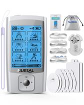 Estimulador muscular TENS Unit NURSAL 24 modos com 8 almofadas prateadas Estimulador muscular TENS Unit NURSAL 24 modos com 8 almofadas prateadas