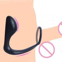 Estimulador Próstata Silicone c/ Anel Peniano 10,5 x 3 cm