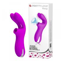 Estimulador Recarregável com Sucção e Vibração em Formato de Coelho - PRETTY LOVE RALAP - Sexshop