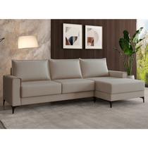 Estofado 3 Lugares Chaise Lado Direito Bege Estofado 3 Lugares Chaise Lado Direito Bege