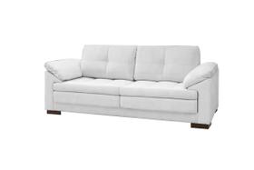 Estofado de Couro Decorativo 04 Lugares Marselha Branco - Mozzelar