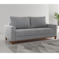 Estofado Gael Living 3 Lugares 2 Almofadas Soltas Linho Inox