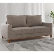 Estofado Gael Living 3 Lugares 2 Almofadas Soltas Linho Kaki