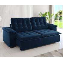 Estofado Retratil e Reclinavel 4 Lugares Romenia Azul