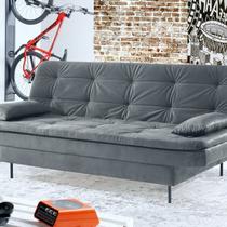 Estofado Sofá Cama Flip 90x185x90cm Cinza Estofado Sofá Cama Flip 90x185x90cm Cinza