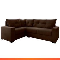 Estofado Sofá de Canto 5 Lugares Veneza com Espuma D26 e Estrutura de Eucalipto Galego Home