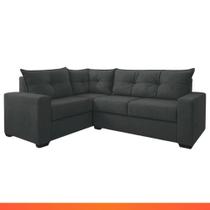 Estofado Sofá de Canto 5 Lugares Veneza com Espuma D26 e Estrutura de Eucalipto Galego Home