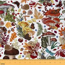 Estofamento em tecido Castle Fairy Mushroom Trippy de 1 jarda Estofamento em tecido Castle Fairy Mushroom Trippy de 1 jarda