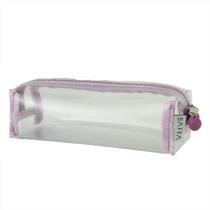 Estojo 1 Divisória Escolar Transparente Feminino Lapis Lilas