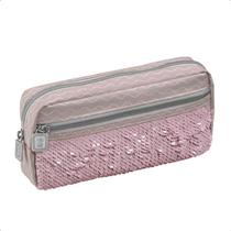 Estojo 1 Ziper c/ Bolso Blush Lantejoulas Foroni