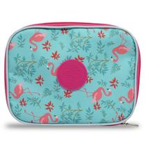 Estojo 100 Pens Escolar Grande Flamingos Necessaire - Vou Leve