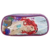 Estojo 2 Compartimentos Escolar Infantil Sereia 3D Meninas