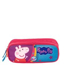 Estojo 2 Compartimentos Peppa Core - Colorido Estojo 2 Compartimentos Peppa Core - Colorido