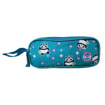 Estojo 2 Divisórias Cross Style Panda Unicórnio Verde Clio