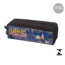 Estojo 2 Divisórias Sonic Lets Go Preto Pacific