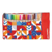 Estojo 24 Core Caneta Compactor Extra Fina Rollerset Vermelho