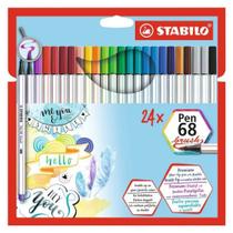 Estojo 24 Unidades Caneta Ponta Pincel Stabilo Pen 68 Brush 46.9224 1 ed Estojo 24 Unidades Caneta Ponta Pincel Stabilo Pen 68 Brush 46.9224 1 ed