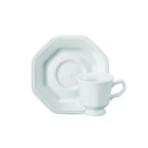 Estojo 24 Xícaras Café Pires Prisma Porcelana Branca Schmidt - Porcelana schmidt