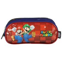 Estojo 3 Compartimentos Escolar Premium Super Mario Bros
