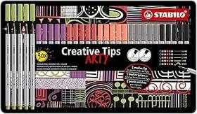 Estojo 30 Unidades Caneta Ponta Pincel Stabilo Creative Tips 5.7414 Estojo 30 Unidades Caneta Ponta Pincel Stabilo Creative Tips 5.7414