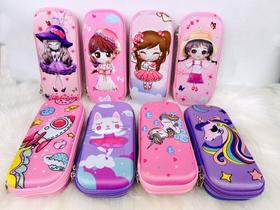 Estojo 3D De Lápis de EVA Infantil Com Desenho de Unicórnio Coelho Foguete Menininha Menina