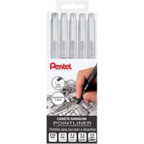 Estojo 5 Canetas Nanquim Pointliner Pentel (0.05, 0.1, 0.3, 0.5, 0.8) 1 ed