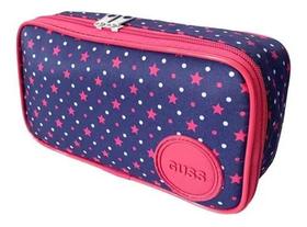 Estojo 50 Pens Feminino De Lápis Escolar Organizador Estrela Roxo