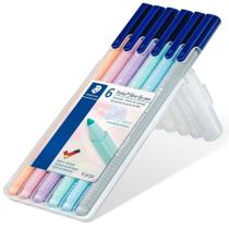 Estojo 6 Canetas Triplus Fibre-Tip Pen Staedtler Pastel 1.0mm 323 SB6 PA