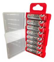 Estojo 8 Pilhas Recarregáveis 1100mah Aaa Palito 1.2v Ni-mh