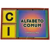Estojo Alfabeto Comum com 52 Letras Brinquedo Pedagógico