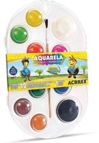 Estojo Aquarela com 12 cores - Acrilex - Estojo Aquarela com 12 cores - Acrilex -