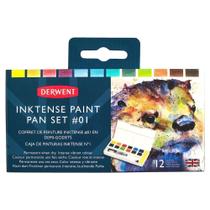 Estojo Aquarela Derwent Inktense 12 Cores com Pincel Set 01 Estojo Aquarela Derwent Inktense 12 Cores com Pincel Set 01
