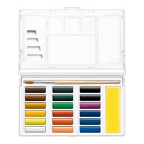 Estojo Aquarela Em Pastilha Cis Graf Watercolor 18 Cores