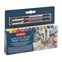 Estojo Aquarela Pastilha Line And Wash Set Derwent 12 Cores