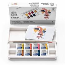 Estojo Aquarela Pastilha Winsor Cotman 8 Cores Retrato