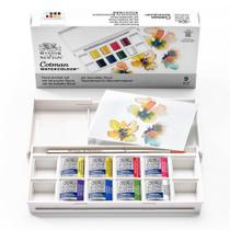 Estojo Aquarela Pastilha Winsor Newton Cotman 8 Cores Floral