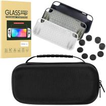 Estojo Bag Rígido Nintendo Switch+ Película Oled+ Grip+ Tpu Estojo Bag Rígido Nintendo Switch+ Película Oled+ Grip+ Tpu