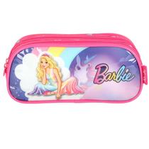Estojo Barbie Unicórnio Escolar Infantil Duplo