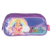 Estojo Barbie Unicórnio Escolar Infantil Duplo Original EI41424-VL