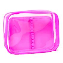 Estojo Baú G Cristal com Divisória Lilás - DAC