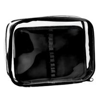 Estojo Baú G Cristal com Divisória Preto - DAC