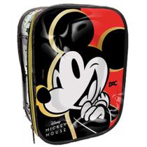 Estojo Baú Grande em PVC Cristal Disney Mickey com Zíper