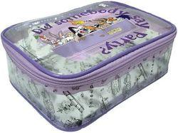 Estojo Baú Grande em PVC Cristal Warne Lilás - DAC