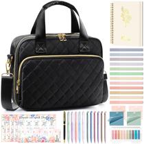 Estojo bíblico para mulheres, bolsa bíblica grande, suprimentos para estudos bíblicos, acessórios, kit de diário com marcadores e abas, estojos acolchoados para transportar livros com alça de ombro, presentes cristãos de Natal para mulheres Estojo bíblico para mulheres, bolsa bíblica grande, suprimentos para estudos bíblicos, acessórios, kit de diário com marcadores e abas, estojos acolchoados para transportar livros com alça de ombro, presentes cristãos de Natal para mulheres