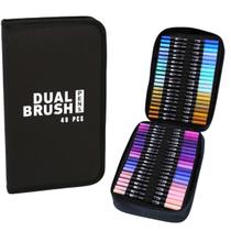 Estojo Bolsa Canetinha Marca Texto Ponta Dupla Kit 48/60/80 Premium Lançamento