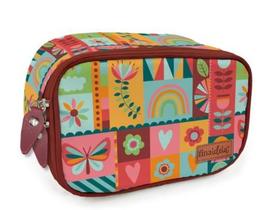 Estojo box 100 arco-íris 21x14x9cm com divisória e 25 nichos elásticos fina ideia Estojo box 100 arco-íris 21x14x9cm com divisória e 25 nichos elásticos fina ideia