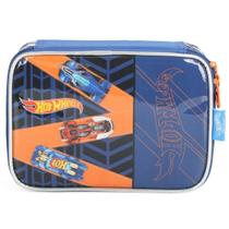 Estojo Box 100 Pens Oficial HOT WHEELS Luxcel Azul EI41494